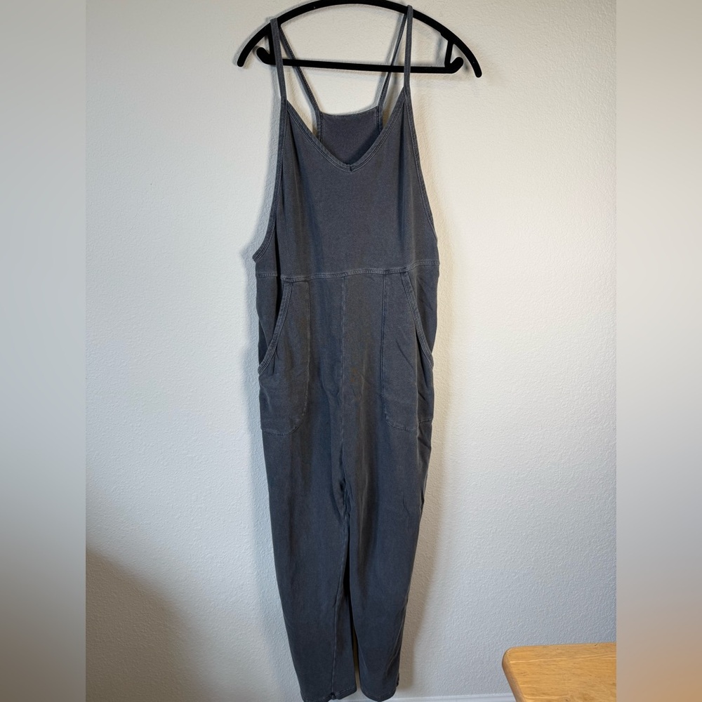 Homebody Boutique Gray Sleeveless Cozy Romper Jumpsuit Small 100% Cotton